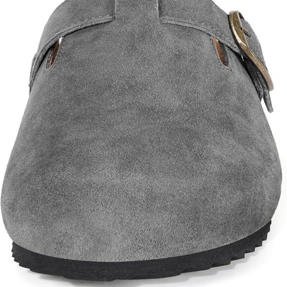 Leather Mules Unisex Cork Footbed Sandals with Arch Support (42) - Picture 5 of 9